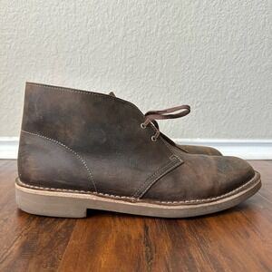 CLARKS Mens "Roddey" Chukka Boots Lace Up in Brown Leather